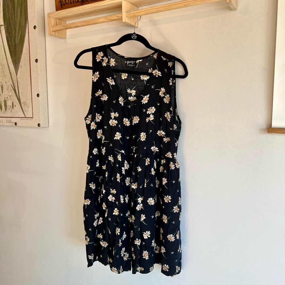 Vintage Black Floral Mini Dress
